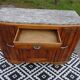 Art Deco sideboard in light walnut, grey/white marble
