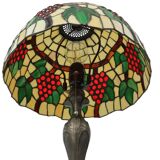Art Deco Tiffany Style Table Lamp with Organic Base from the 1970s