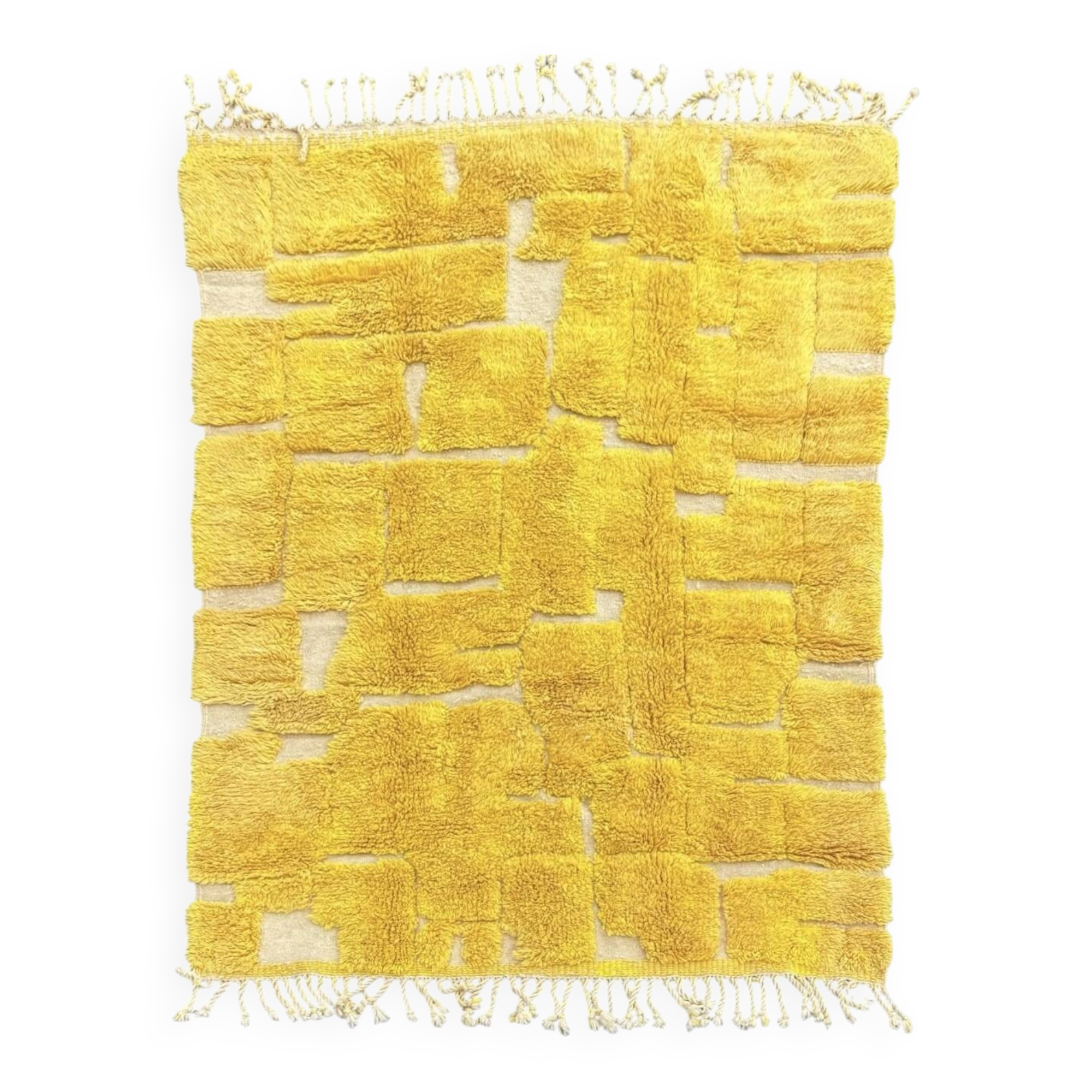Limona - Custom yellow Moroccan rug made of wool.