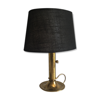 Lampe chic laiton et tissu noir