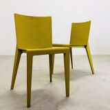 Deux chaises "Alfa" de couleur jaune de Hannes Wettstein pour Molteni