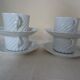 4 cups with saucer Limoges Haviland white torso