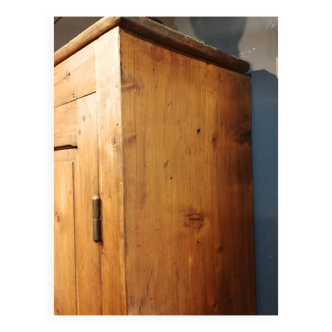 waxed pine cabinet with 4 shelves