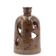 Signed stoneware lantern candle holder, 1960s