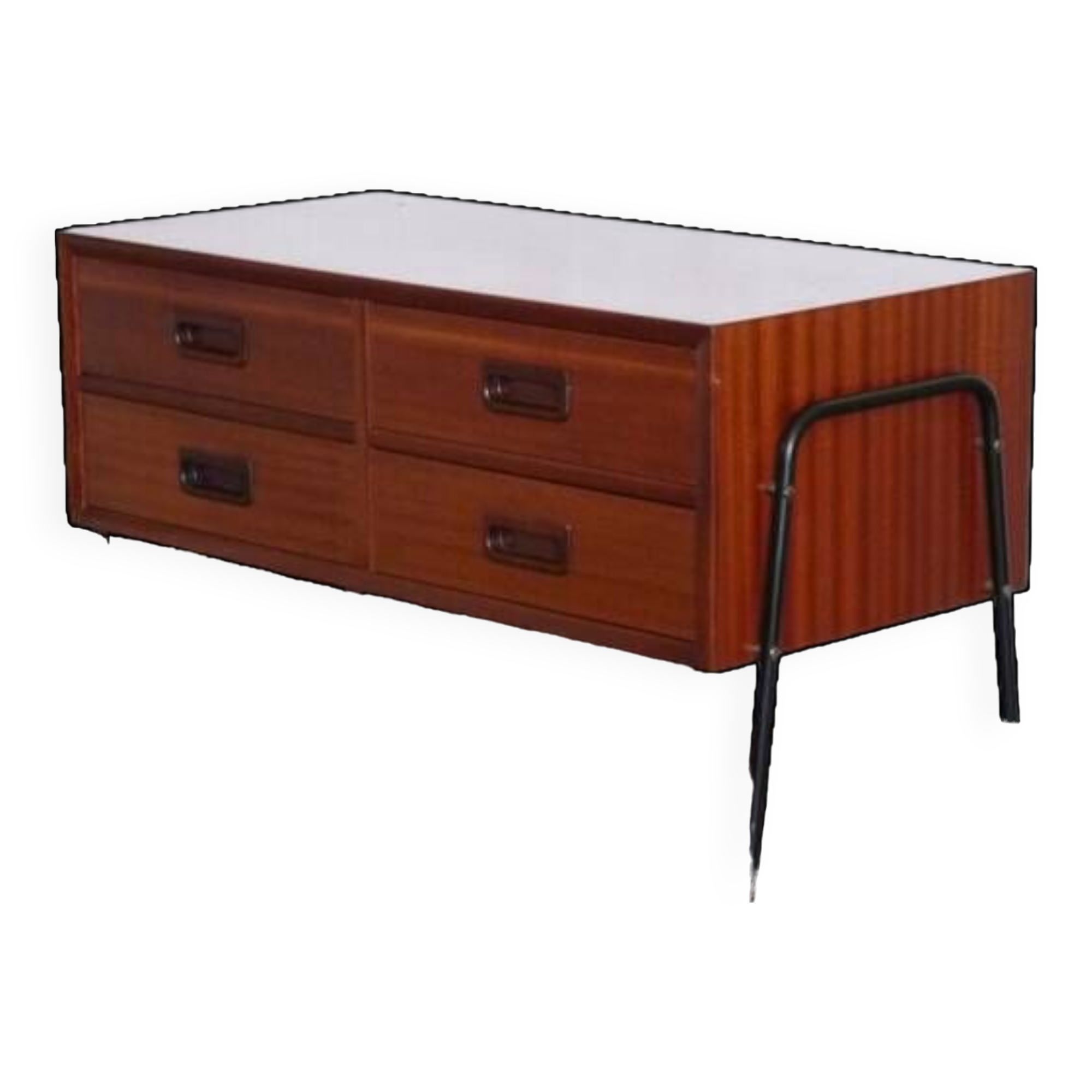 Scandinavian vintage console in teak and metal 1960