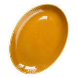 Vintage oval dish in ochre French earthenware from the 70s