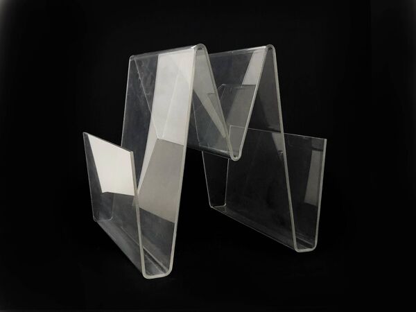 Porte revue vintage, porte magazine en plexiglas transparent