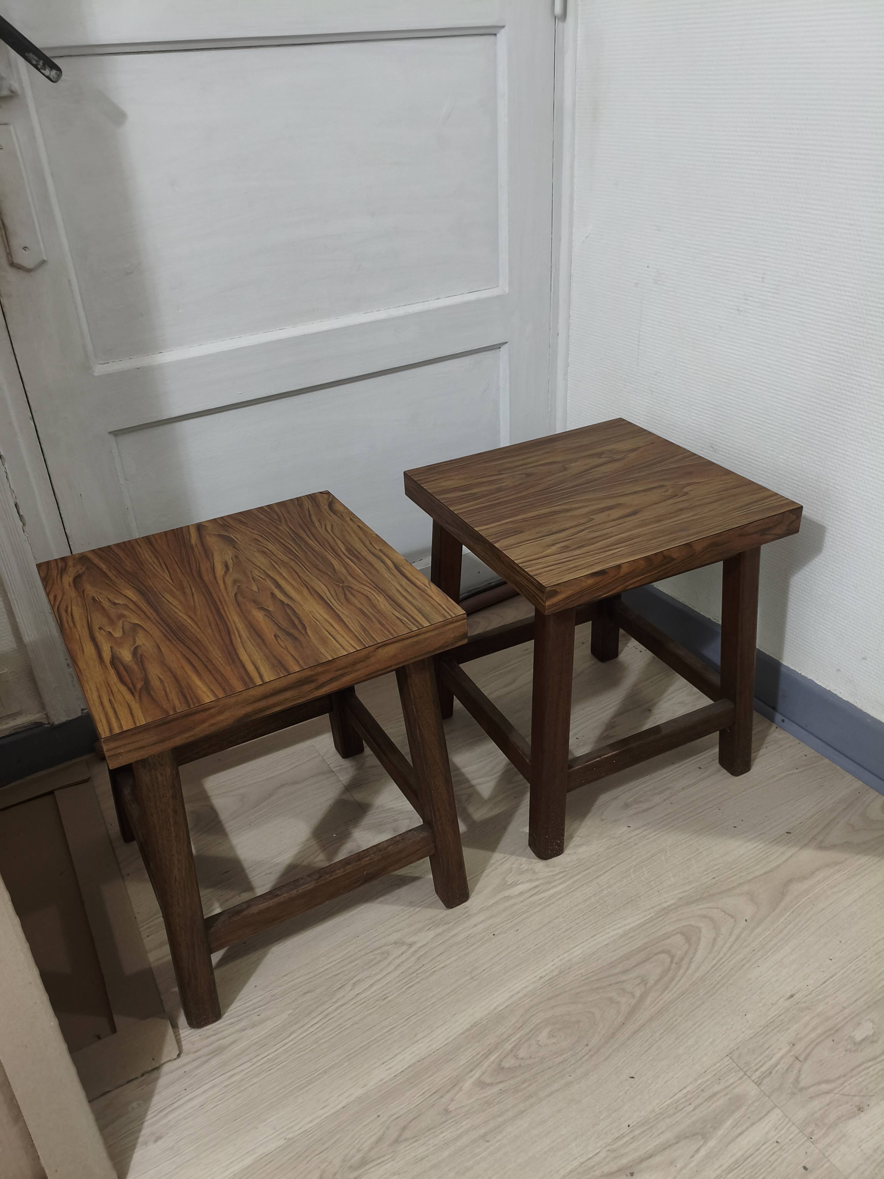 vintage wooden stools