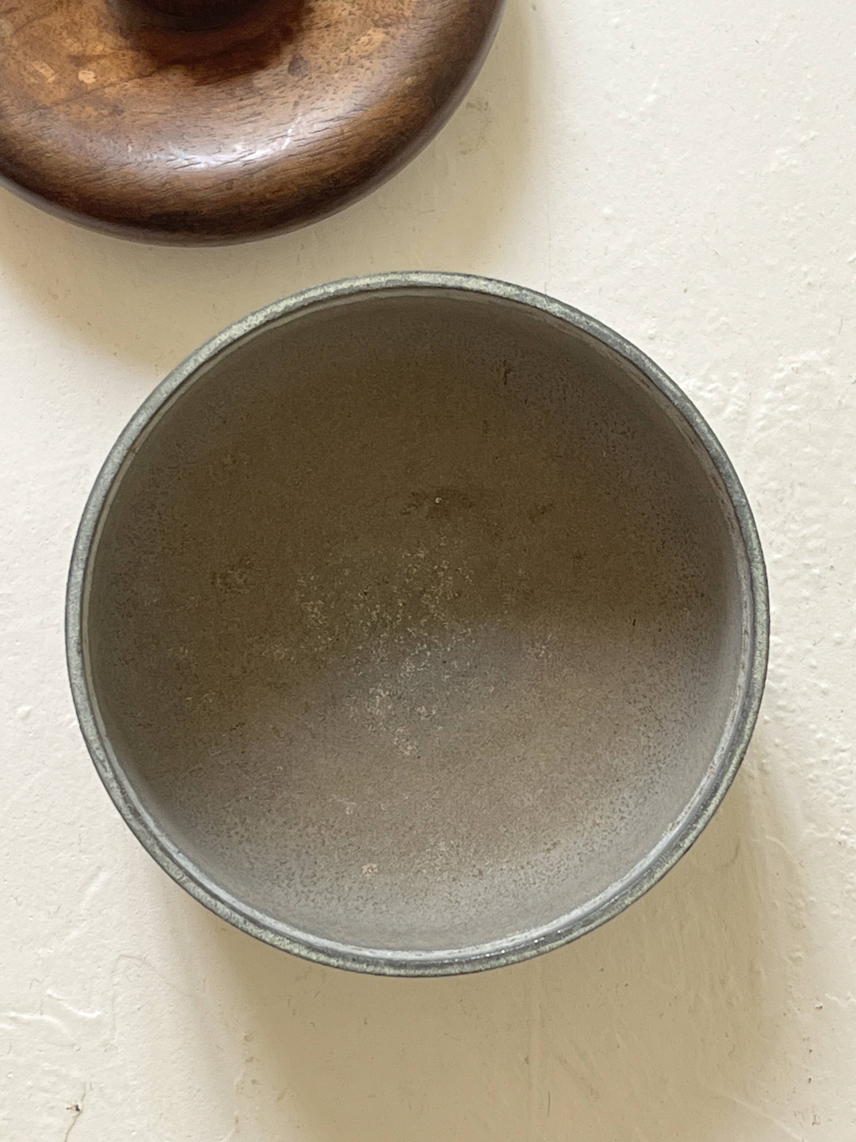 Scandinavian modernist metal and wood empty pocket box, unique piece from 1950.