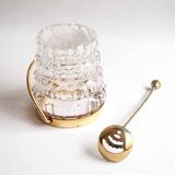 Crystal ice bucket and golden ladle
