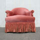 Fauteuil crapaud rose vintage