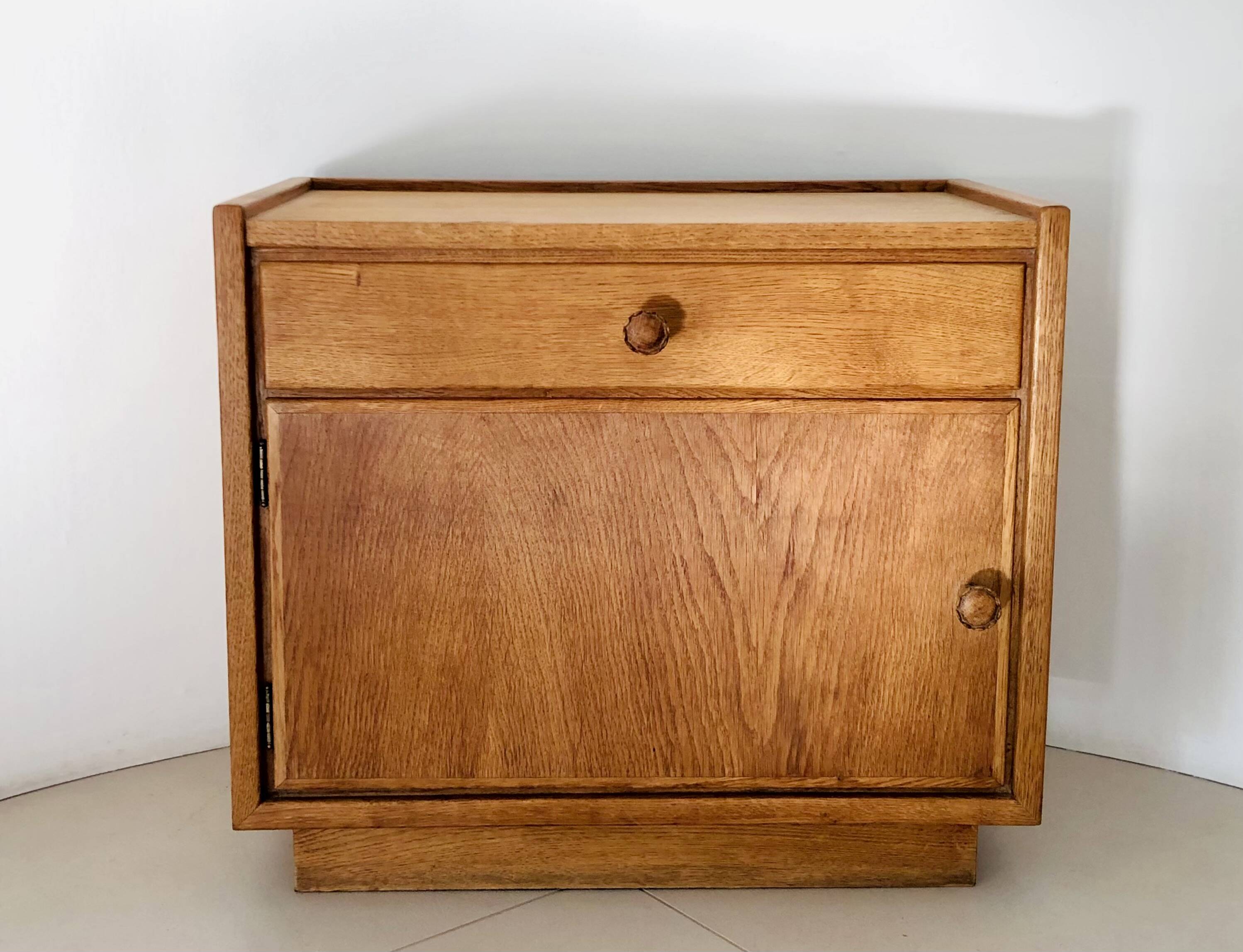 Oak bedside tables (x2); Italy 60s