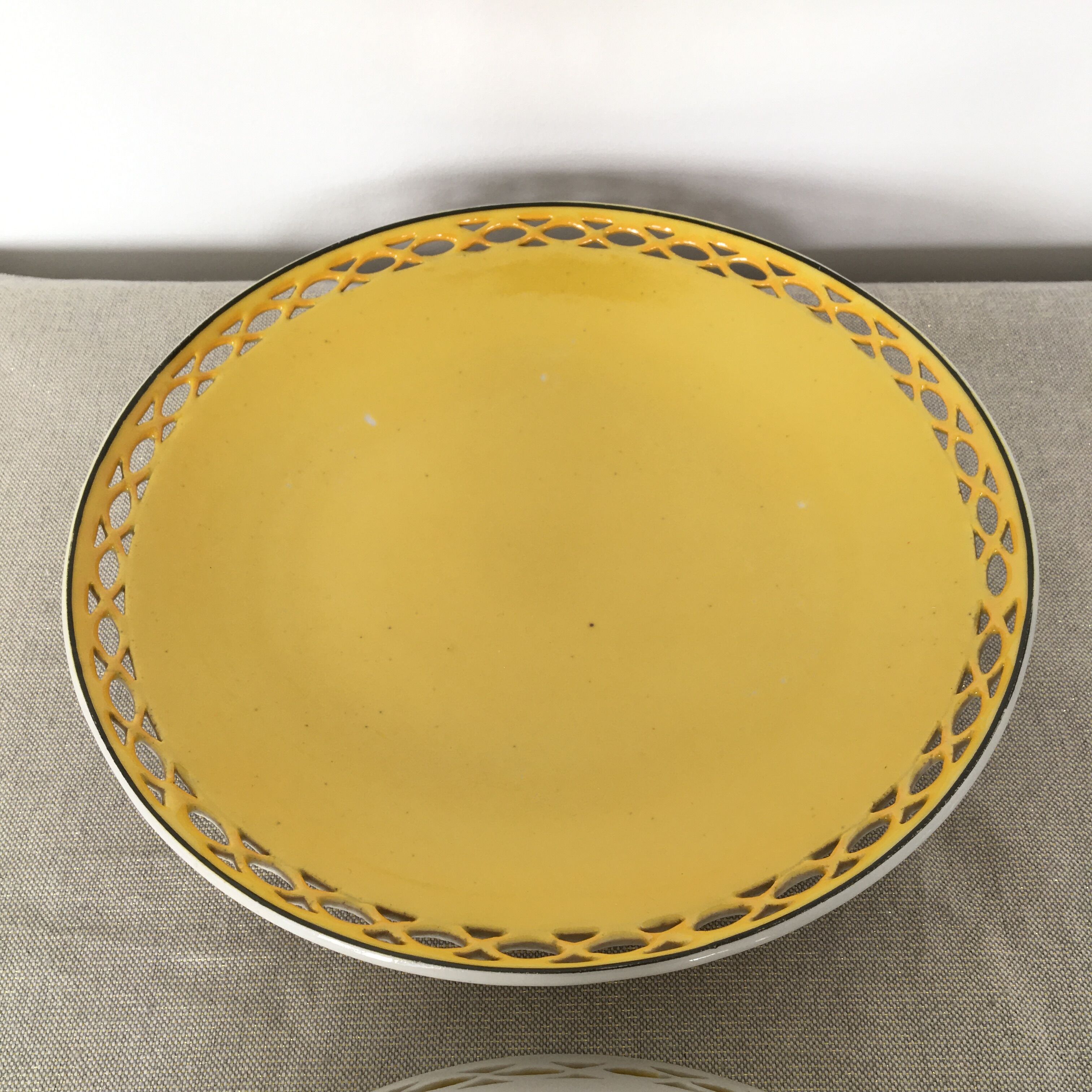 duo old service dishes in lantled porcelain