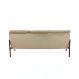 Canapé trois places vintage en palissandre 1960