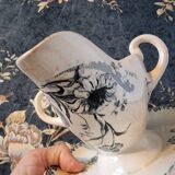 Old ceramic gravy boat earthenware hb&cie choisy le roi pornic 19th century model