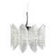 Ice Glass Lamp, Mid-Century Acrylic Pendant Light, Kalmar Era Ceiling Lamp