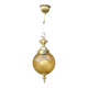 Suspension boule style Hollywood Regency en verre texturé et laiton doré