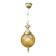 Suspension boule style Hollywood Regency en verre texturé et laiton doré