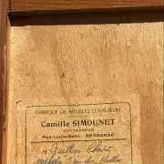 Narrow antique Parisian wardrobe in raw wood