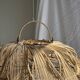 Suspension or rattan lampshade in an elongated spherical shape, layered H80 D