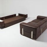 Tito Agnoli Daybed 711 sofa for Cinova in brown leather 1970