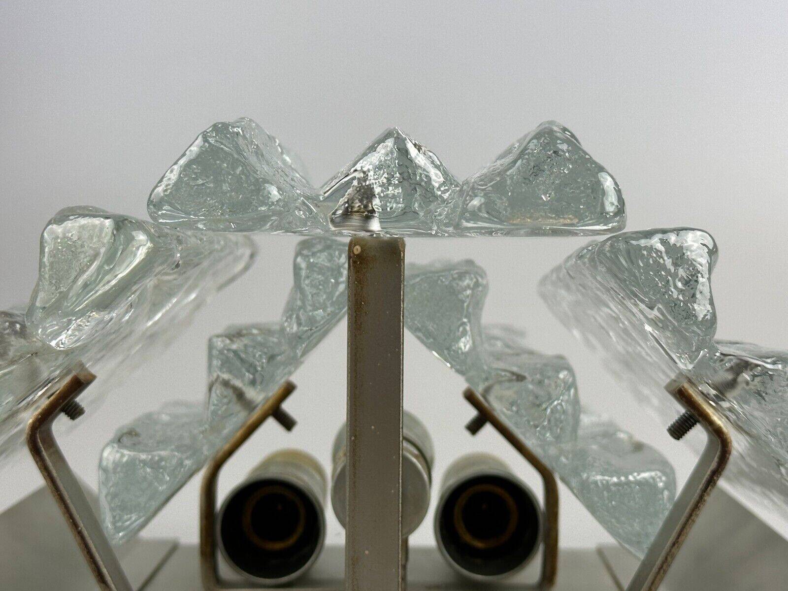 60s 70s wall lamp J.T. Kalmar Austria Ice Glass Wall Sconce Space Age