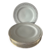 8 flat plates L’Amandinoise French earthenware 1940s/50s