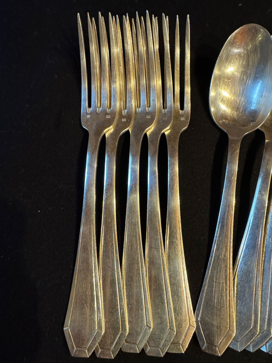 Set of 11 antique place settings – Saglier Frères & Cie, silversmiths in Paris