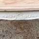 Louis XV style table in cherry wood pickled top and patinated base in light beige