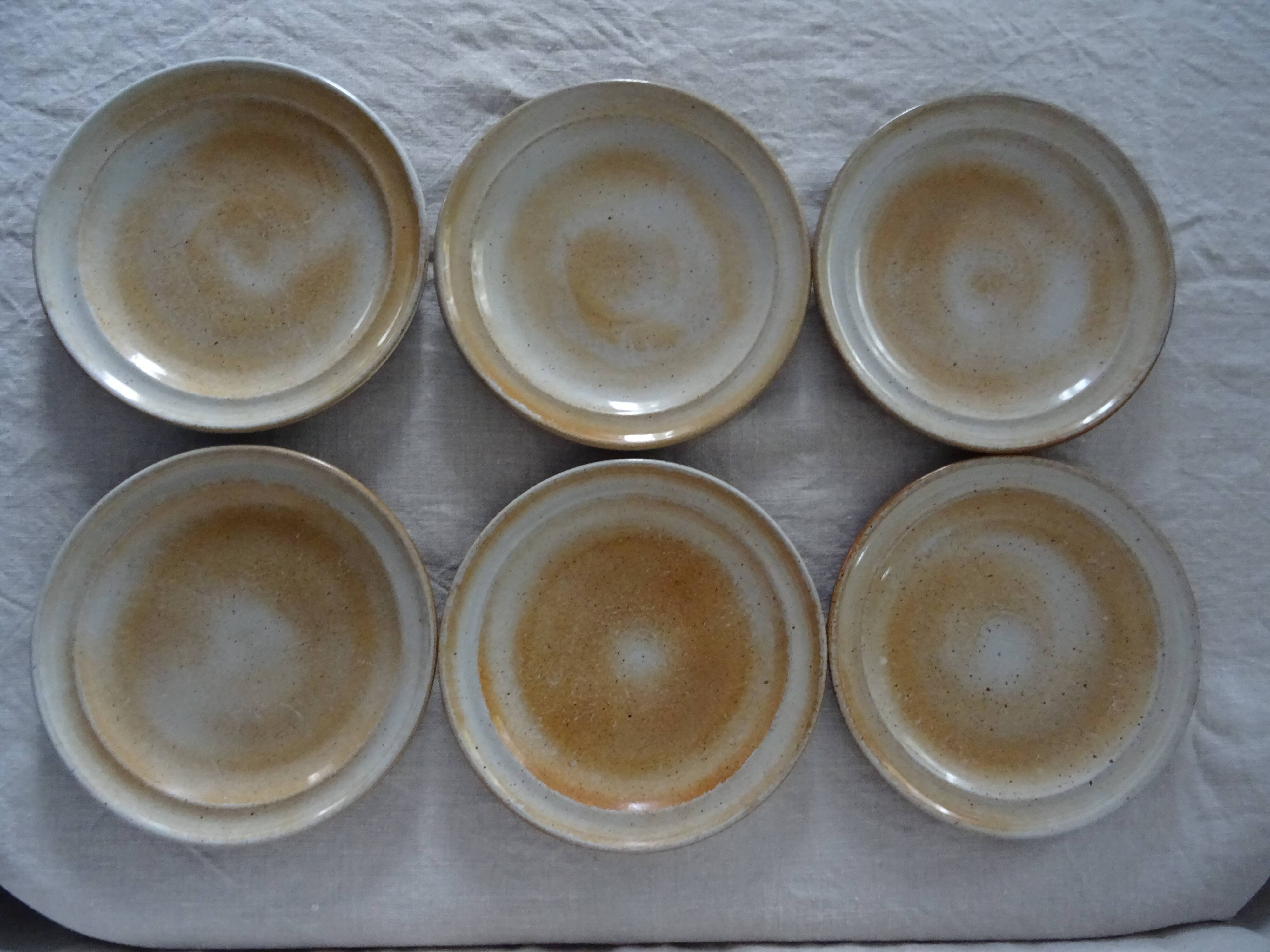 6 flat plates in sandstone from the marais france