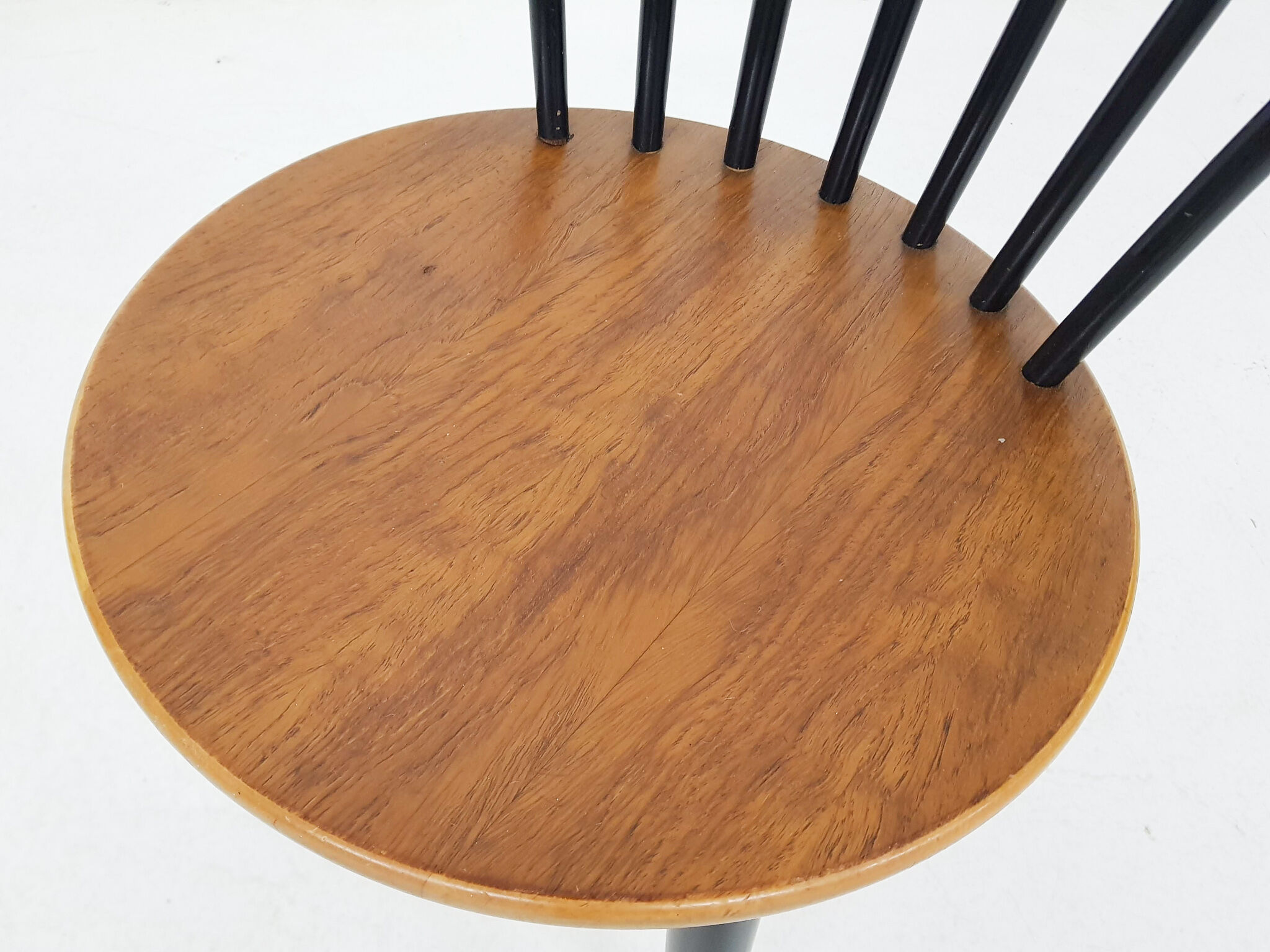 Vintage spindle back chair with round seating