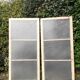 Pair of antique translucent glass sliding doors