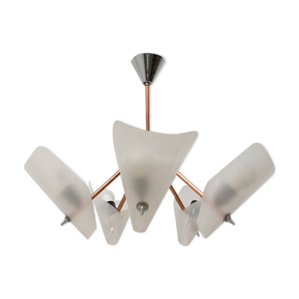 Mid century cones pendant chandelier by Drukov, 1950´s