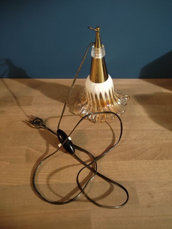 Walker Lamp lampshade orange glass support brass dp 1122221