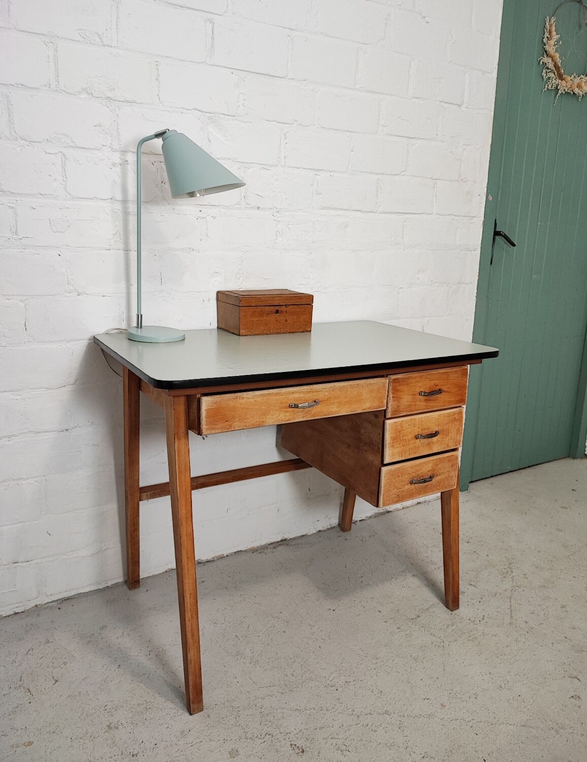Vintage compass feet desk
