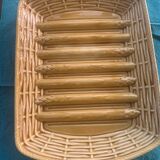 Dish for asparagus, slurry, glazed ceramic yellow sarreguemines France vintage