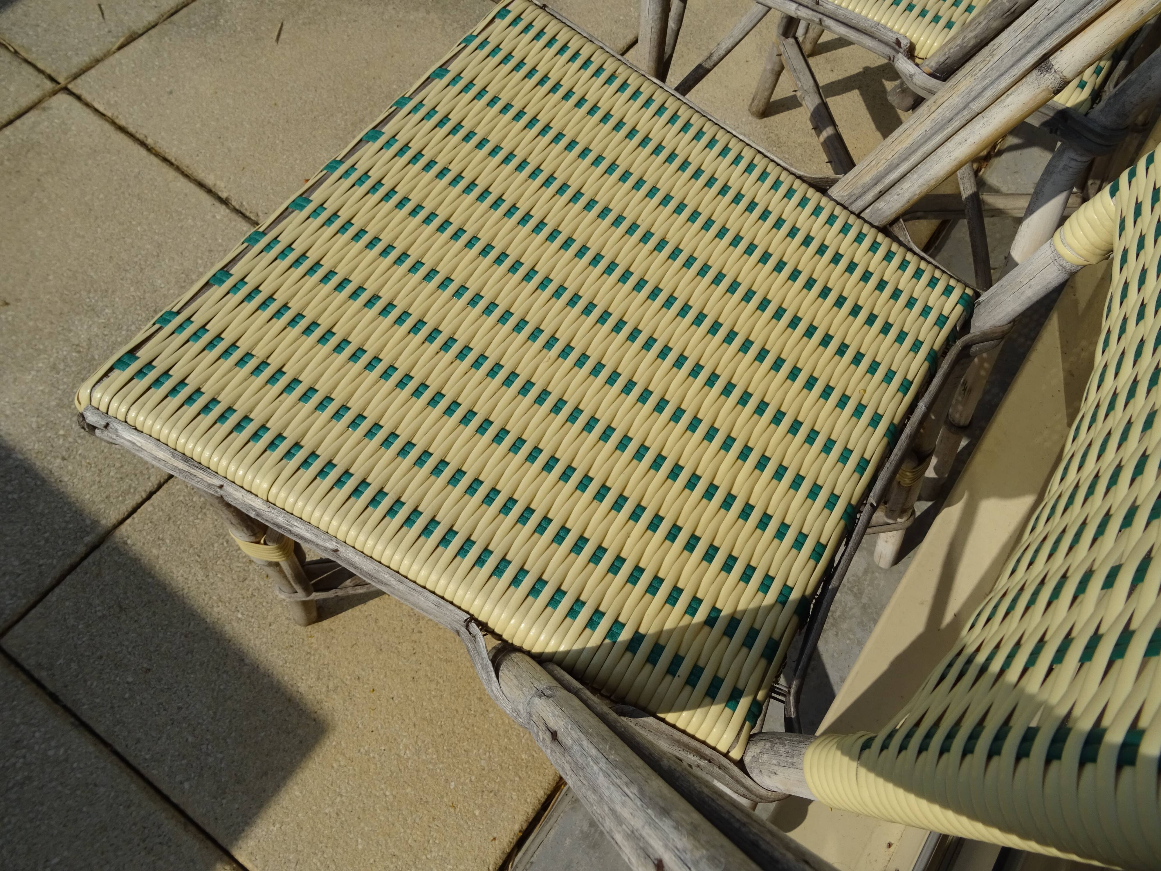 4 vintage bistrot de Paris rattan chairs