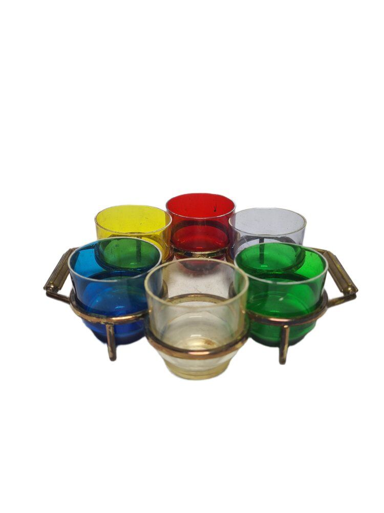 Vintage alcohol set, Denmark, 1960s, set of 7
