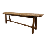 Wooden bench and marsh straw 50s/60s