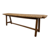Wooden bench and marsh straw 50s/60s