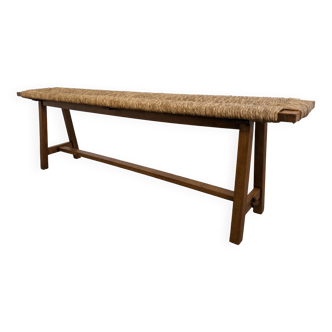 Wooden bench and marsh straw 50s/60s