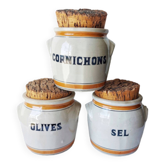 Trio pots grès cuisine