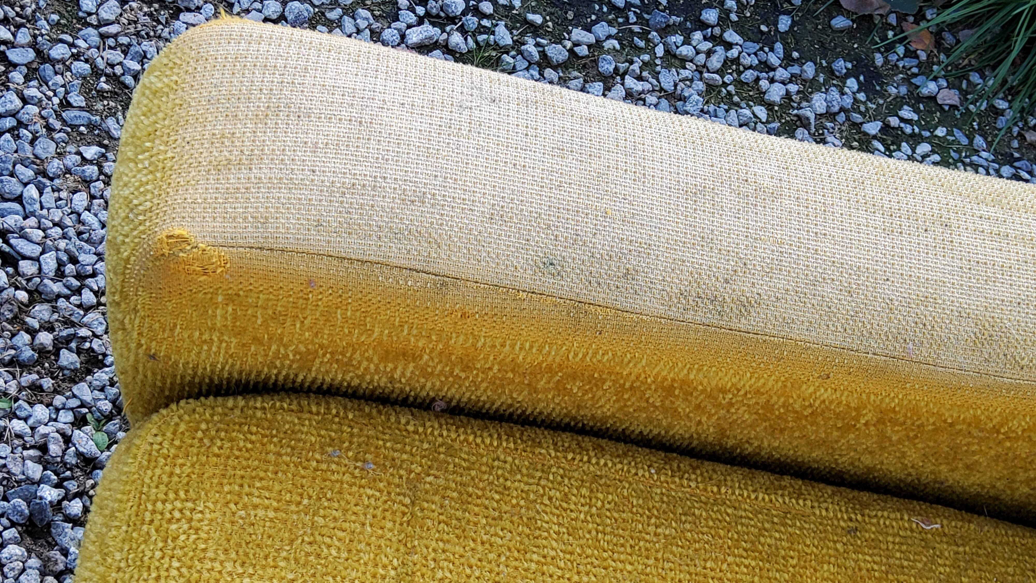 Armchair of the 70s velvet base sleigh in solid mahogany