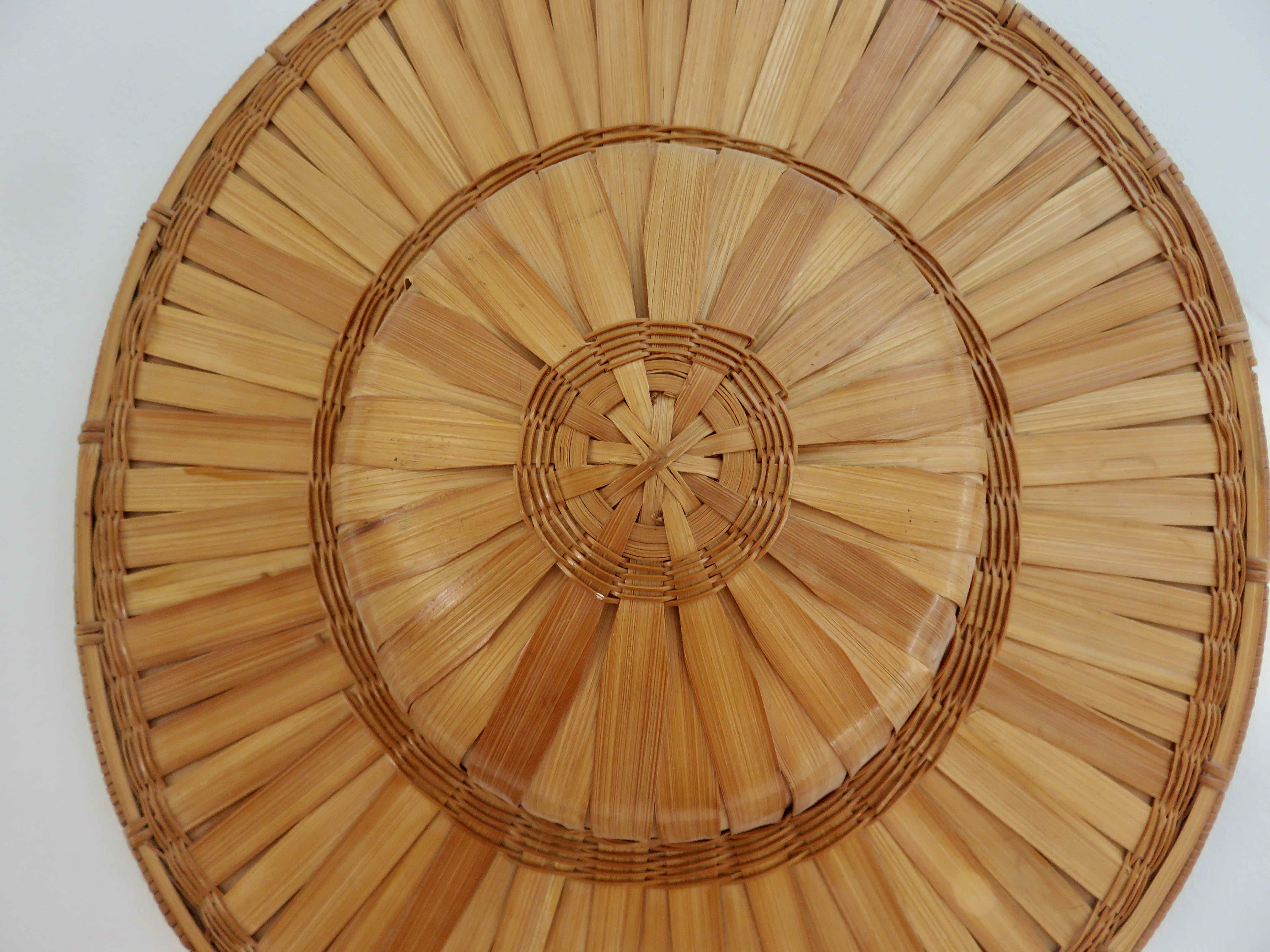 Hat, colonial helmet in bamboo 70s