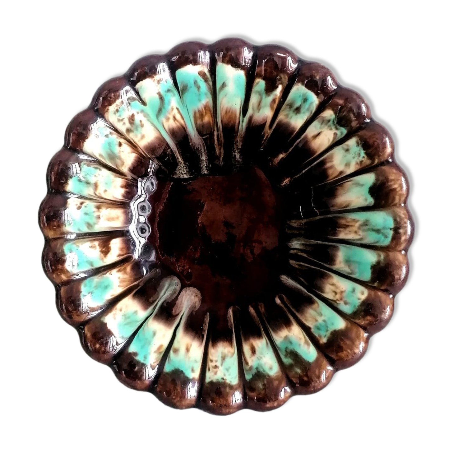 Vallauris style ceramic godron cup