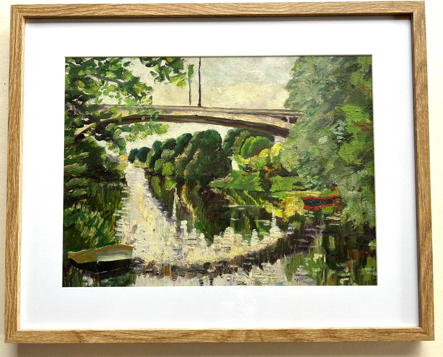 La Marne à St Maur, oil on cardboard, M. Tassart 1963