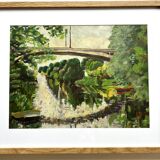 La Marne à St Maur, oil on cardboard, M. Tassart 1963