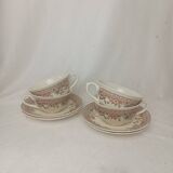 4 Mason's Autumn Trellis Porcelain Teacups & Saucers