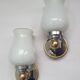 Pair of vintage bathroom gold and silver wall lights