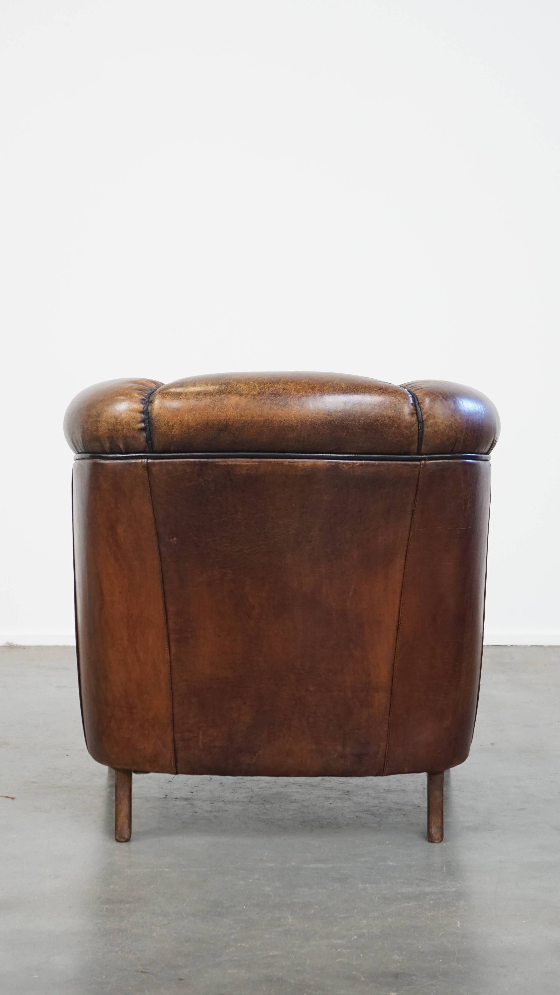 Vintage Sheepskin Leather Club Chair